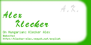 alex klecker business card